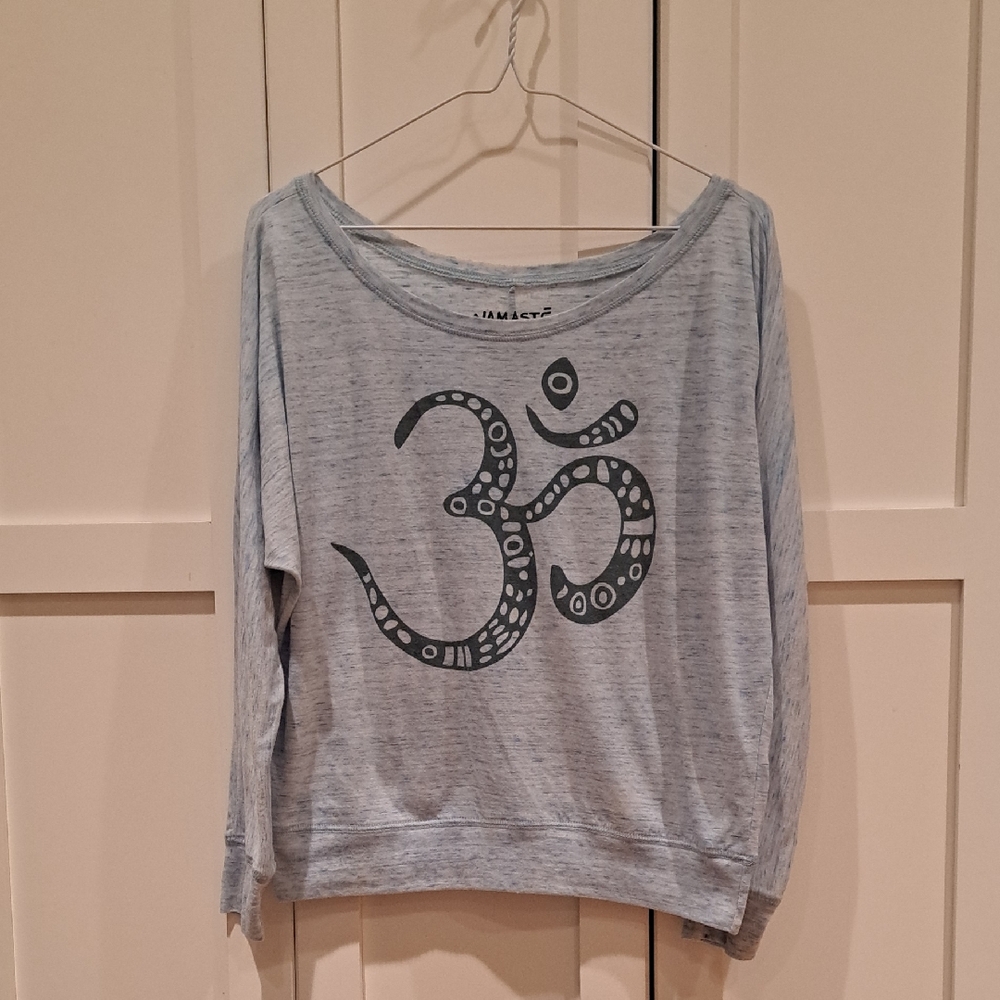 Namaste - Light Blue Om Symbol Top